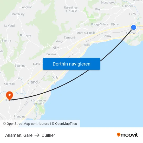 Allaman, Gare to Duillier map