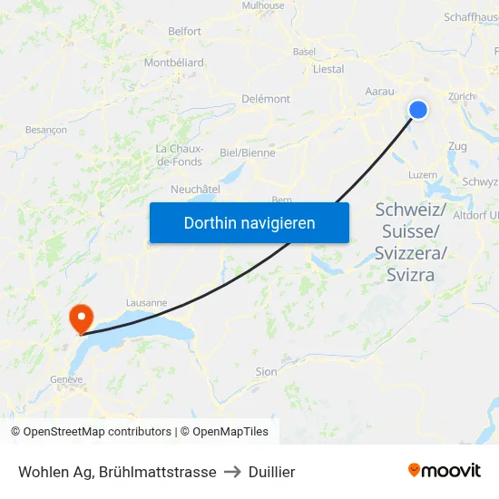 Wohlen Ag, Brühlmattstrasse to Duillier map