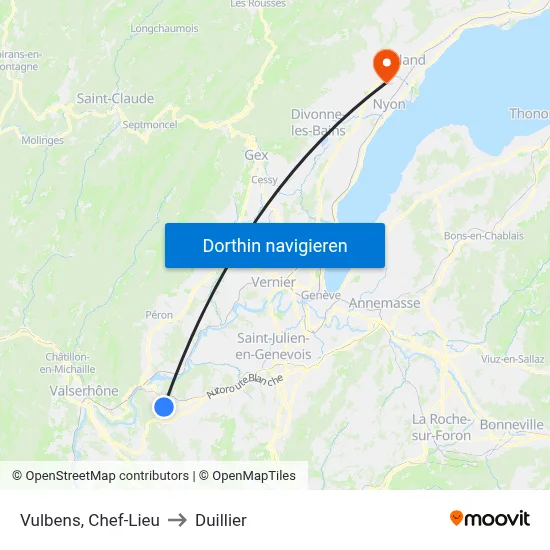 Vulbens, Chef-Lieu to Duillier map