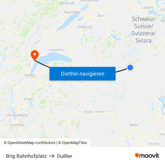 Brig Bahnhofplatz to Duillier map