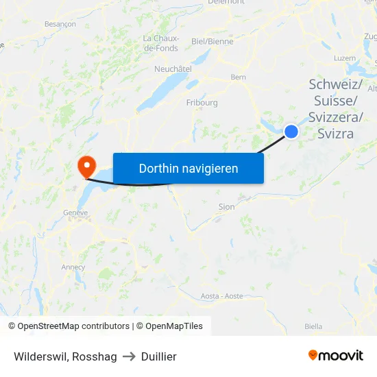 Wilderswil, Rosshag to Duillier map