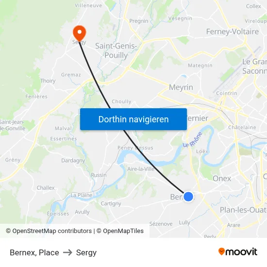 Bernex, Place to Sergy map