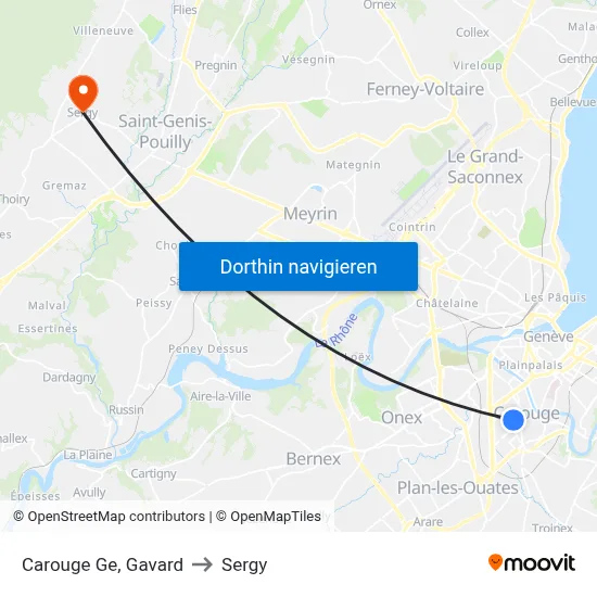 Carouge Ge, Gavard to Sergy map