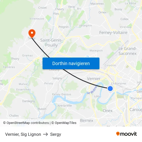 Vernier, Sig Lignon to Sergy map