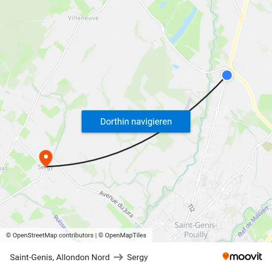 Saint-Genis, Allondon Nord to Sergy map