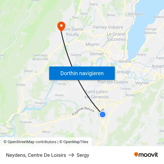 Neydens, Centre De Loisirs to Sergy map