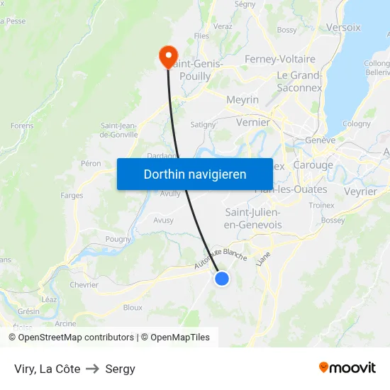 Viry, La Côte to Sergy map