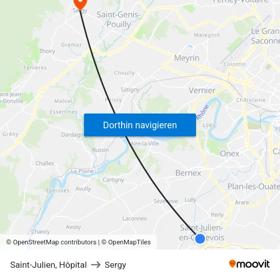 Saint-Julien, Hôpital to Sergy map