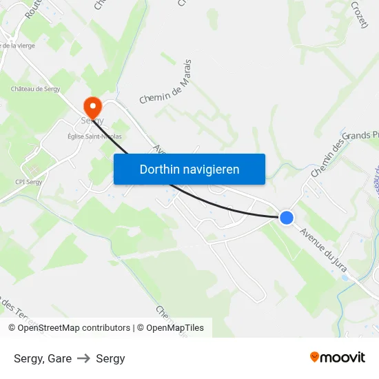 Sergy, Gare to Sergy map