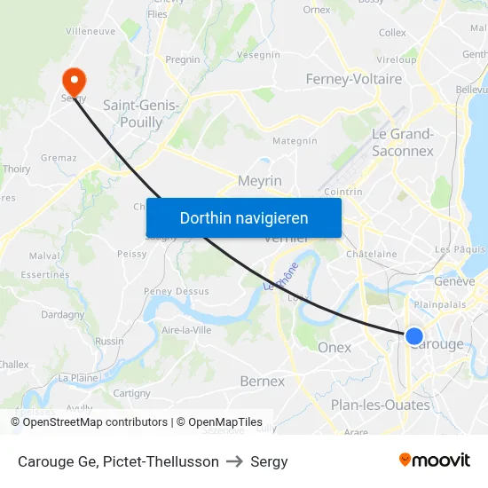 Carouge Ge, Pictet-Thellusson to Sergy map