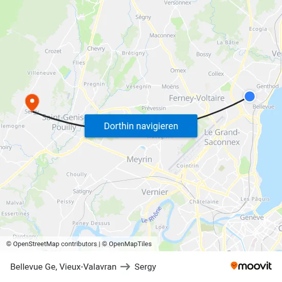 Bellevue Ge, Vieux-Valavran to Sergy map