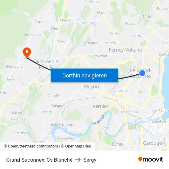 Grand-Saconnex, Cs Blanché to Sergy map