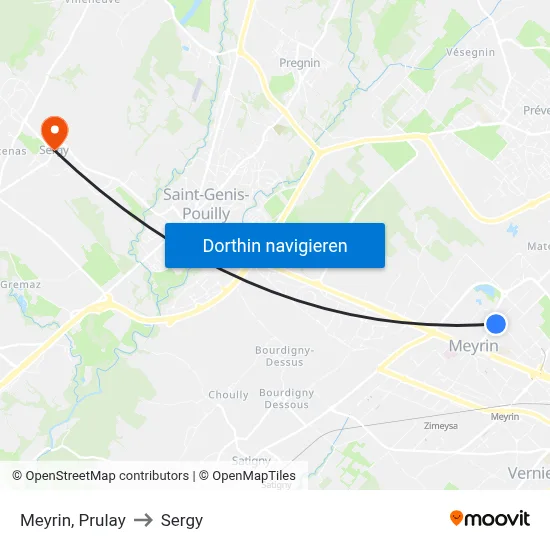 Meyrin, Prulay to Sergy map