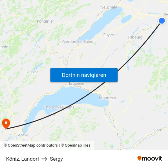 Köniz, Landorf to Sergy map