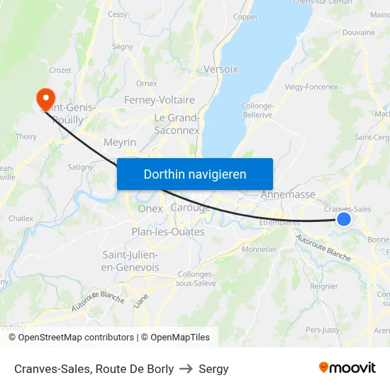 Cranves-Sales, Route De Borly to Sergy map