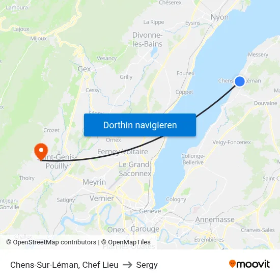Chens-Sur-Léman, Chef Lieu to Sergy map