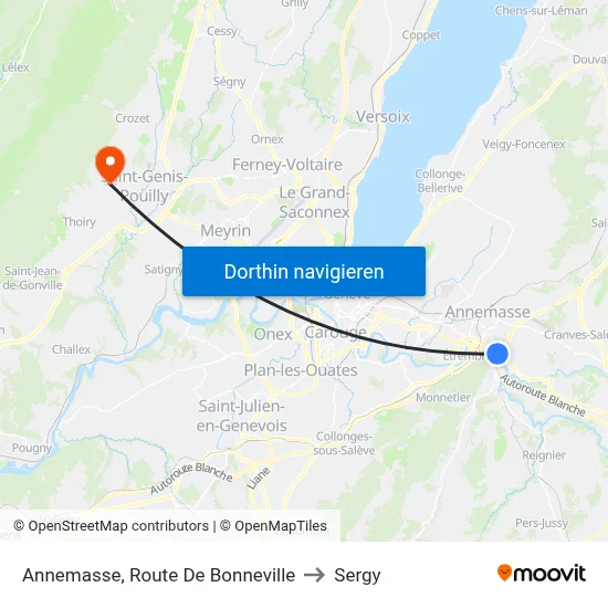 Annemasse, Route De Bonneville to Sergy map
