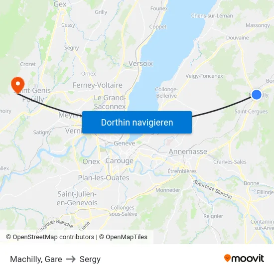 Machilly, Gare to Sergy map