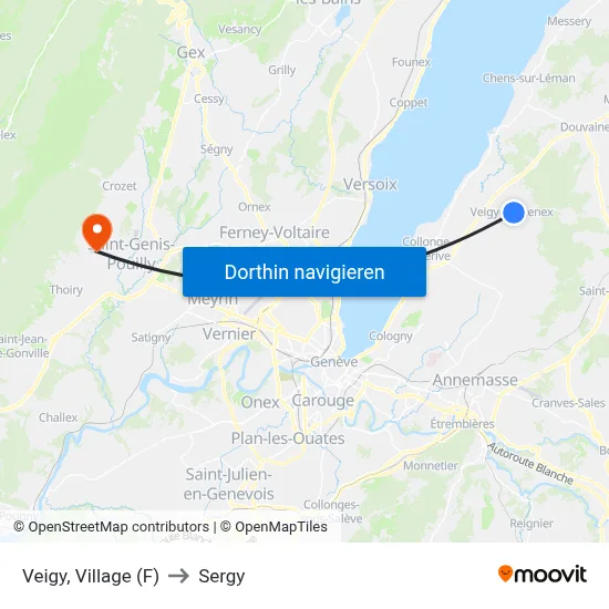 Veigy, Village (F) to Sergy map