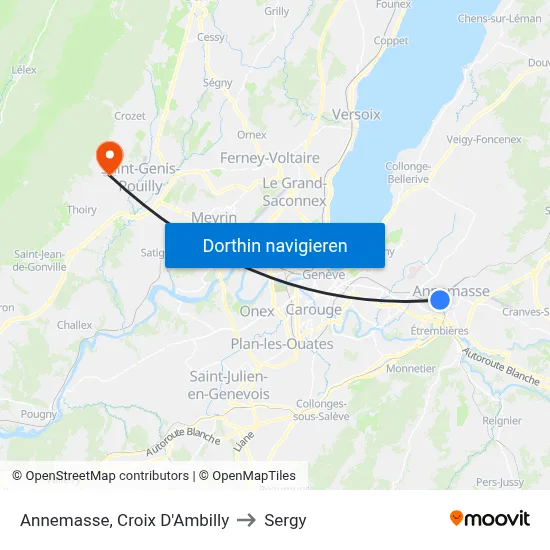 Annemasse, Croix D'Ambilly to Sergy map