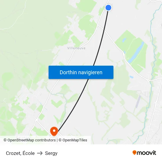 Crozet, École to Sergy map