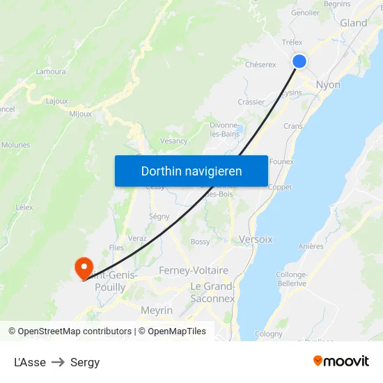 L'Asse to Sergy map