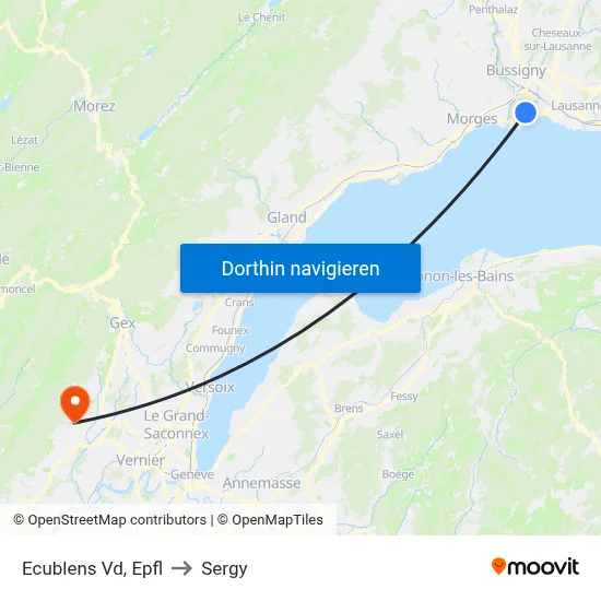 Ecublens Vd, Epfl to Sergy map