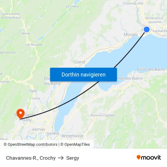 Chavannes-R., Crochy to Sergy map