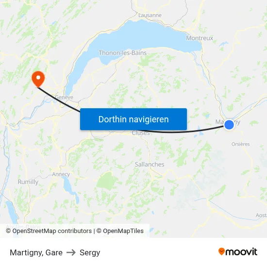 Martigny, Gare to Sergy map