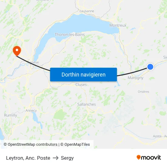 Leytron, Anc. Poste to Sergy map