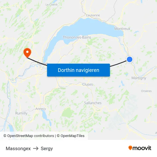 Massongex to Sergy map