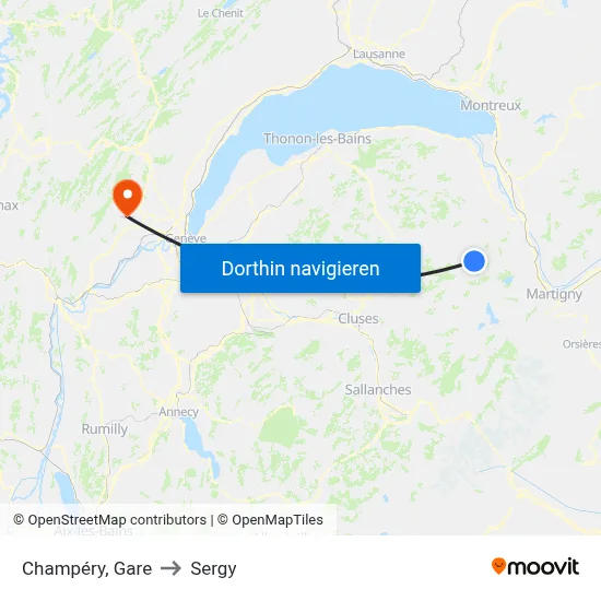 Champéry, Gare to Sergy map