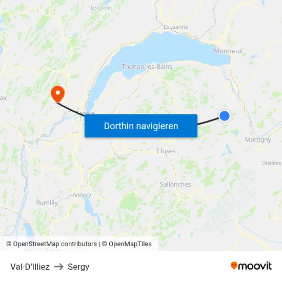 Val-D'Illiez to Sergy map
