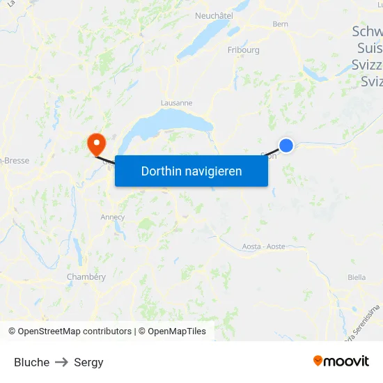 Bluche to Sergy map
