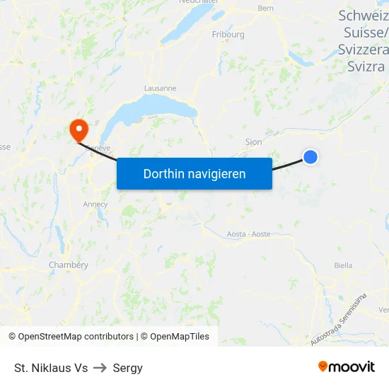St. Niklaus Vs to Sergy map