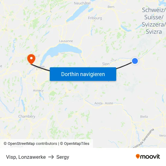 Visp, Lonzawerke to Sergy map