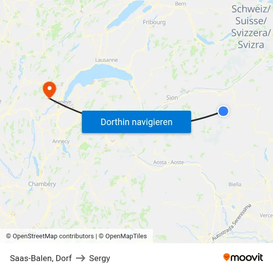 Saas-Balen, Dorf to Sergy map