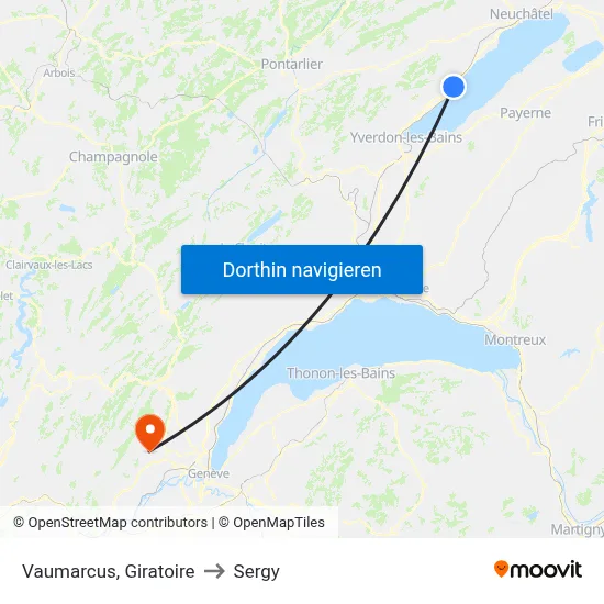 Vaumarcus, Giratoire to Sergy map