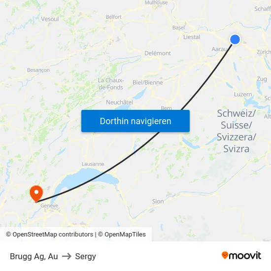 Brugg Ag, Au to Sergy map