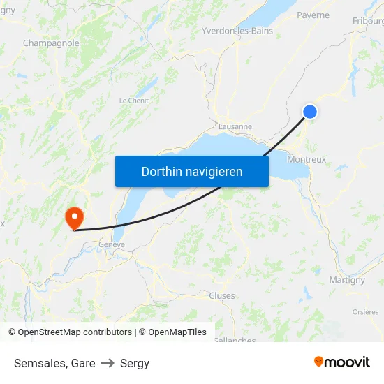 Semsales, Gare to Sergy map
