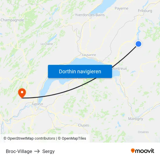 Broc-Village to Sergy map