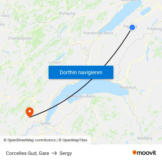 Corcelles-Sud, Gare to Sergy map