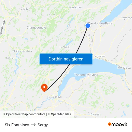 Six-Fontaines to Sergy map