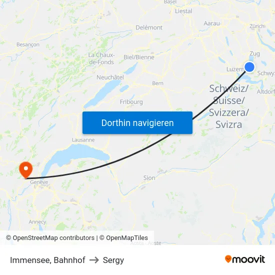 Immensee, Bahnhof to Sergy map