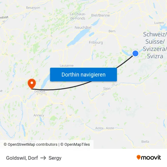 Goldswil, Dorf to Sergy map