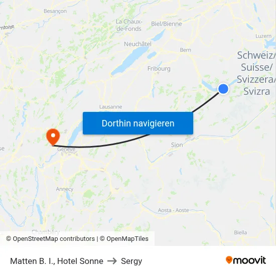 Matten B. I., Hotel Sonne to Sergy map