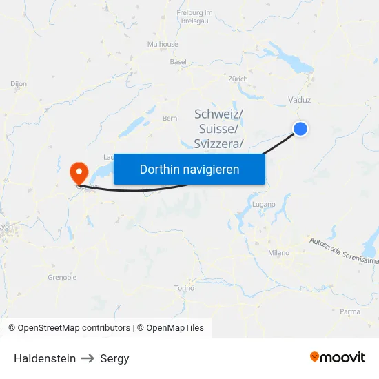 Haldenstein to Sergy map