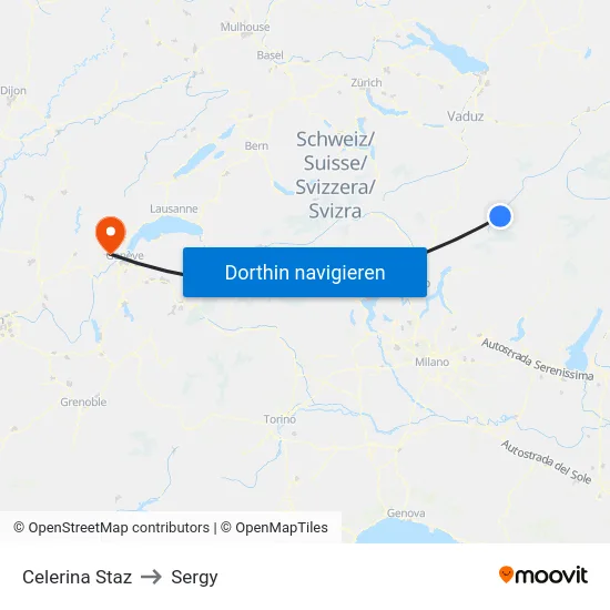 Celerina Staz to Sergy map