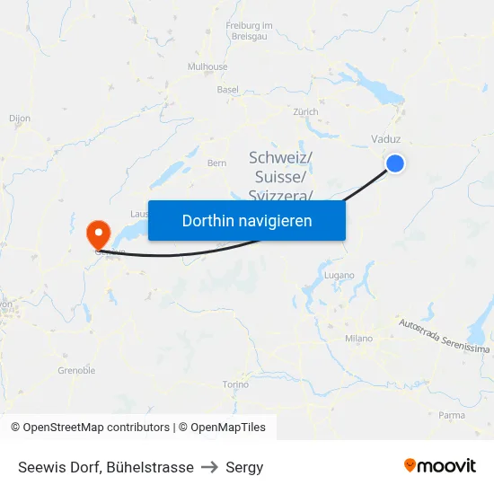 Seewis Dorf, Bühelstrasse to Sergy map