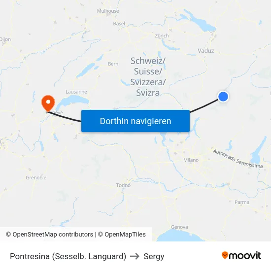 Pontresina (Sesselb. Languard) to Sergy map